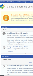 image présentant l'interface personnalisé d'Alfresco